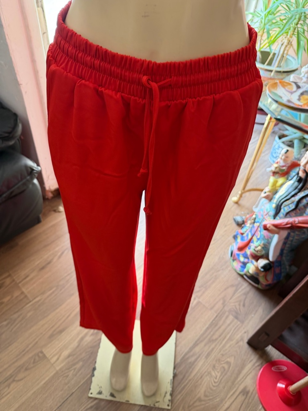MELLODAY Bright Red Kids Jogger Pants with Drawstring